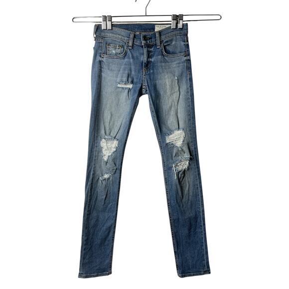 Rag‎ & Bone Dre Skinny Jeans Size 23 Distressed Denim - Picture 1 of 8